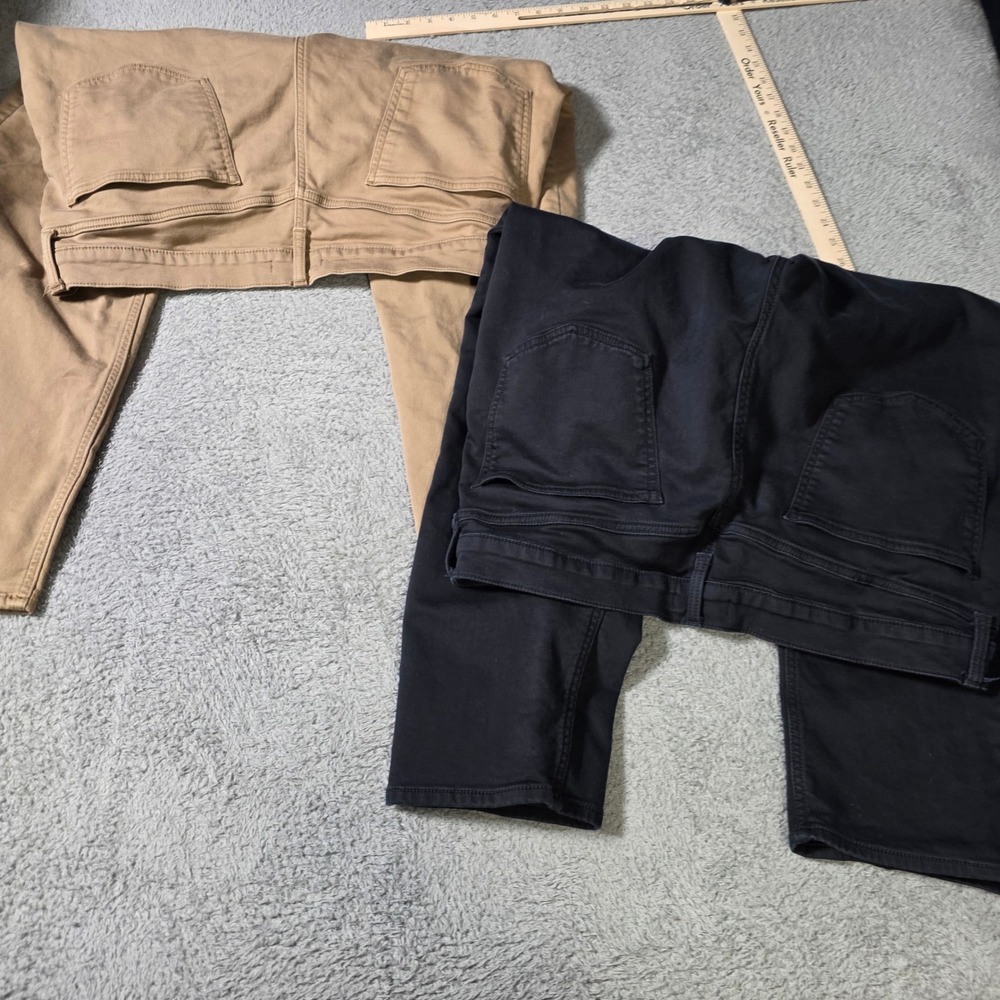 Banana Republic Mens 38x29 Slim Pants Khaki Black Set of 2 Cotton Stretch Chinos - Picture 6 of 8